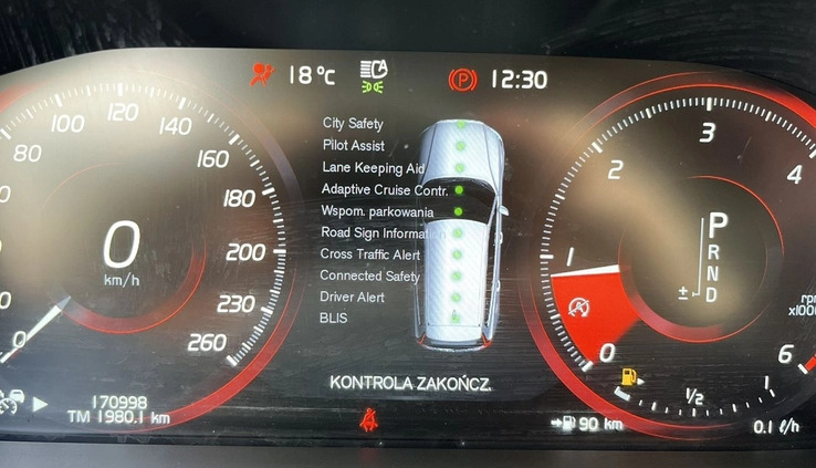 Volvo V60 cena 94900 przebieg: 171300, rok produkcji 2018 z Czarna Woda małe 172